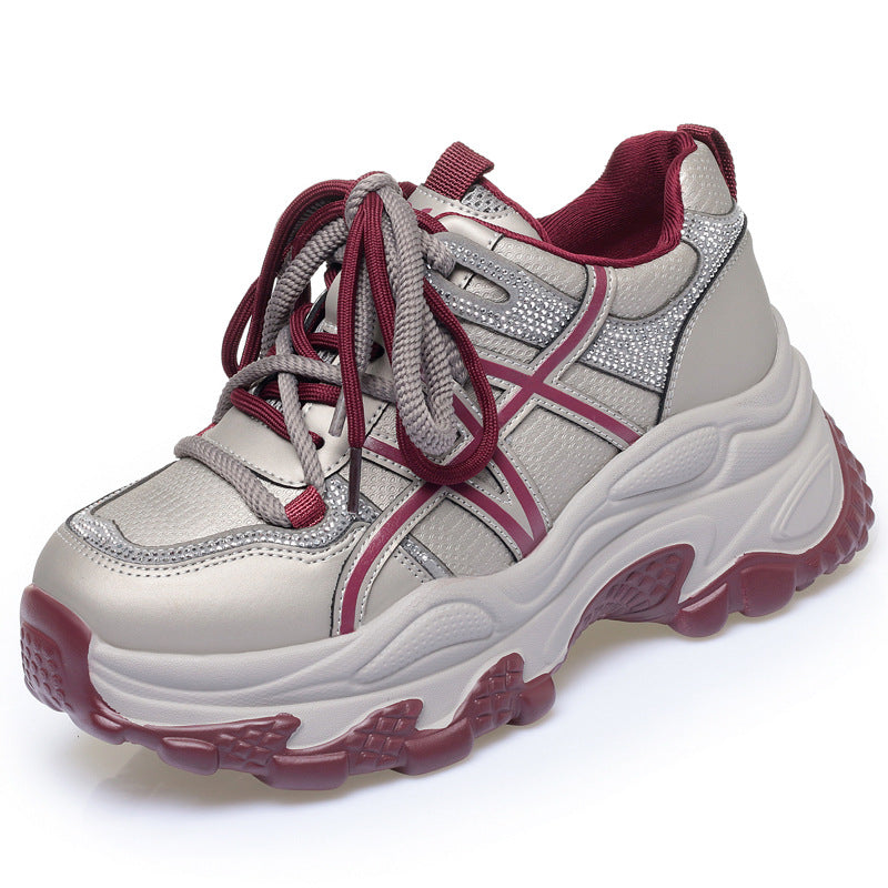 Women's Platform Heightened Daddy Fashionable Breathable Polyurethane Men's Shoes