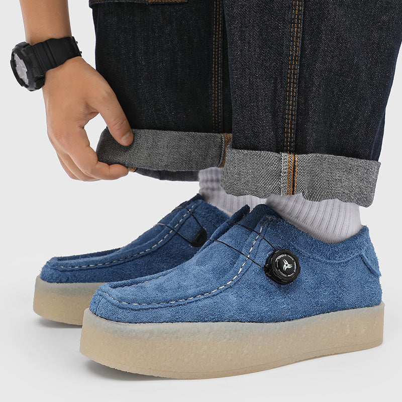 Retro Comfort Fashion Frosted Square Toe Platform Heighten Yellow Casual Shoes