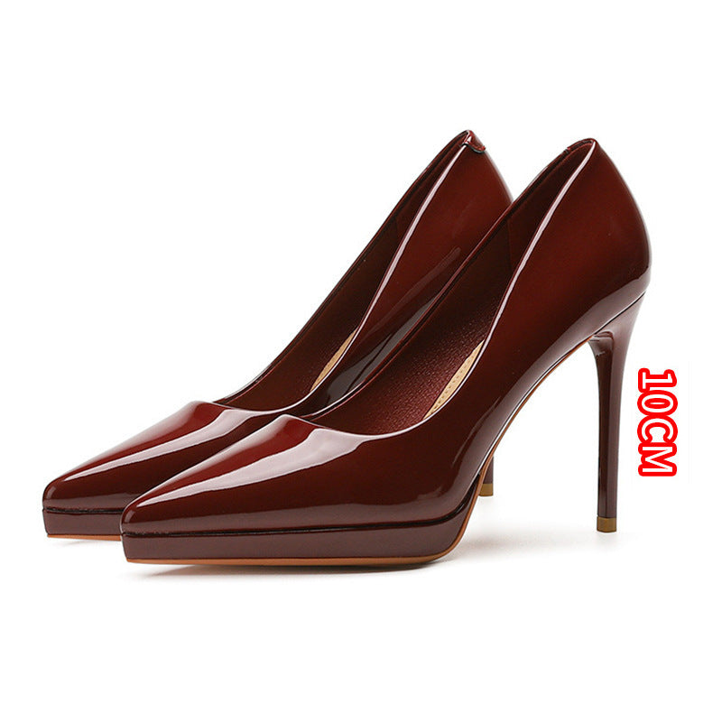 Women's For Sexy Temperament Waterproof Platform Solid Color Heels