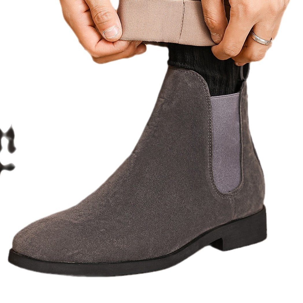 Men's Faux Deerskin Chelsea Stretch Suede Martin Men's Leather Boots