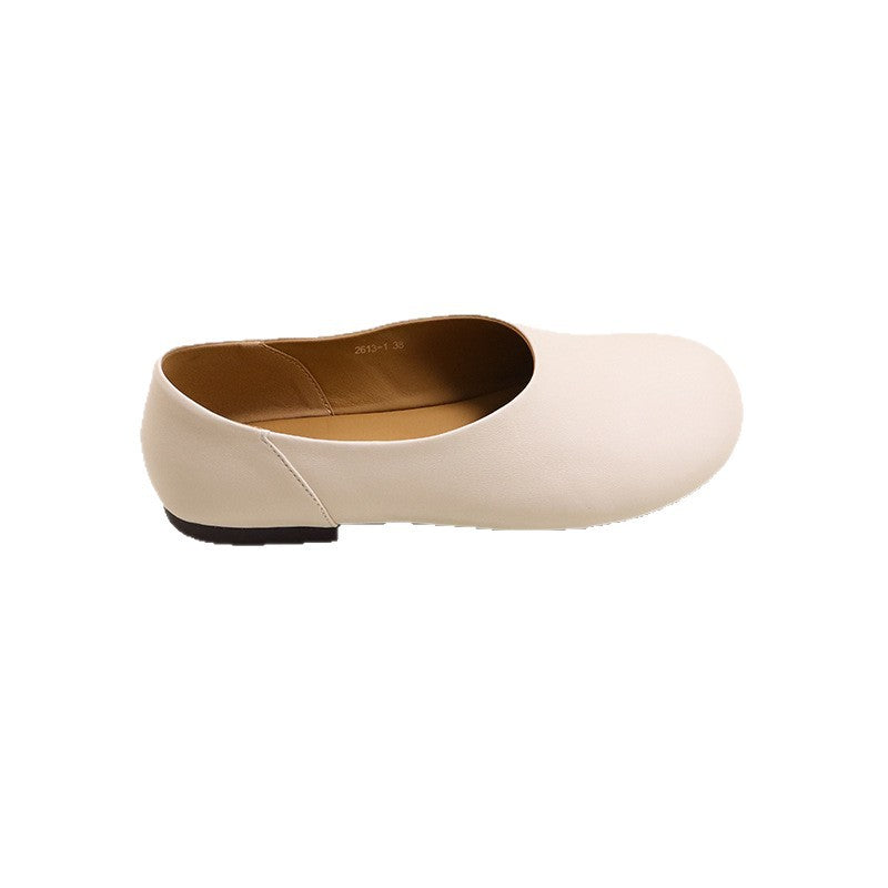 Women's Summer Round Toe Cute Compact Design Genuine Flat Daily Women's Shoes