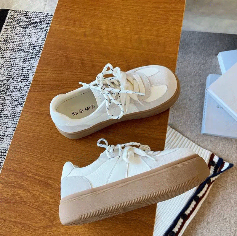 Women's Retro Platform German Training Spring White Women's Casual Shoes