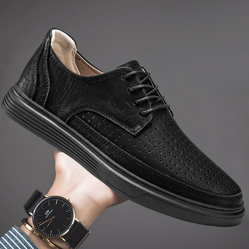 Men's Summer British Style Business Board Large Size Men's Casual Leather Shoes
