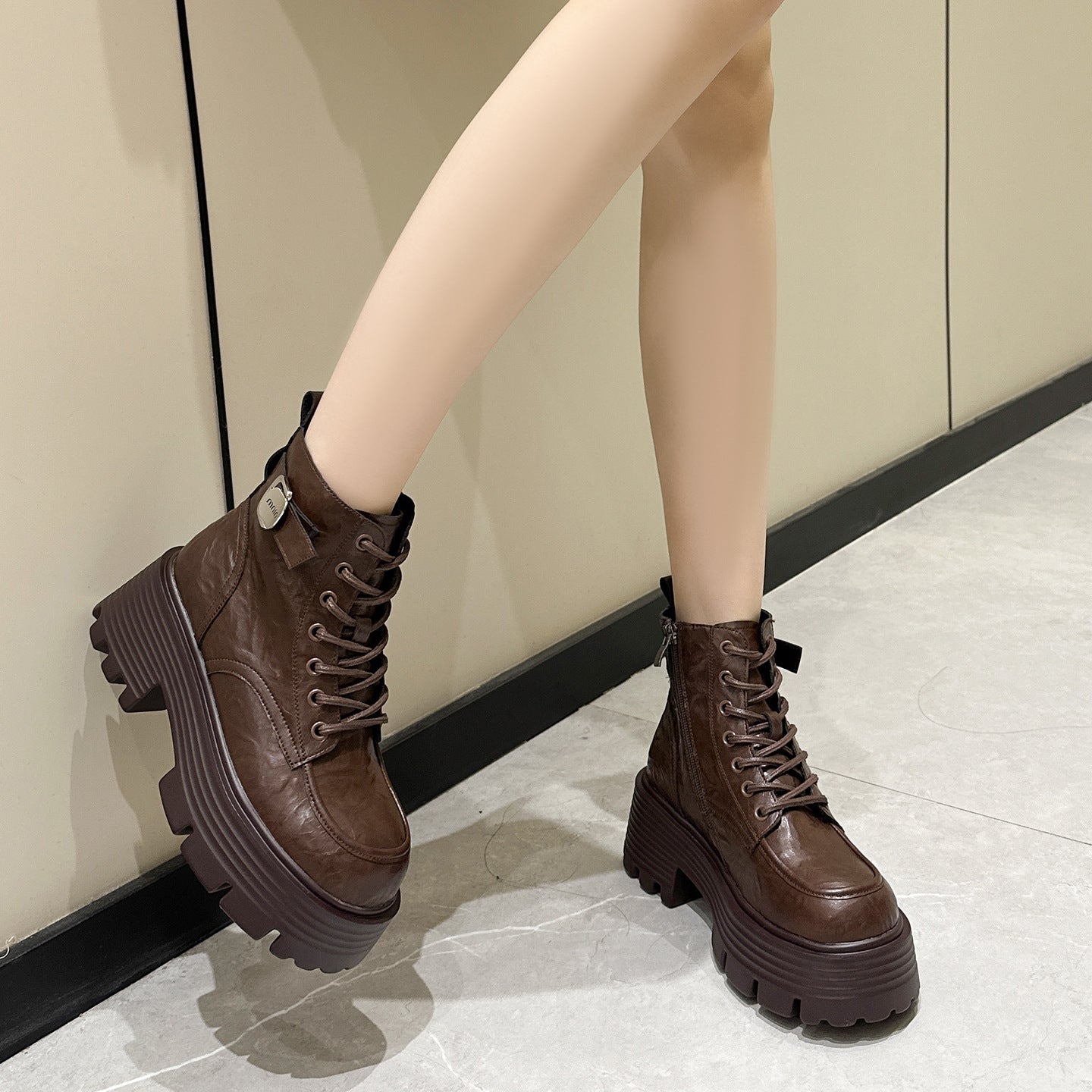 Martin Fleece-lined Warm Small Versatile Retro Women's Leather Boots