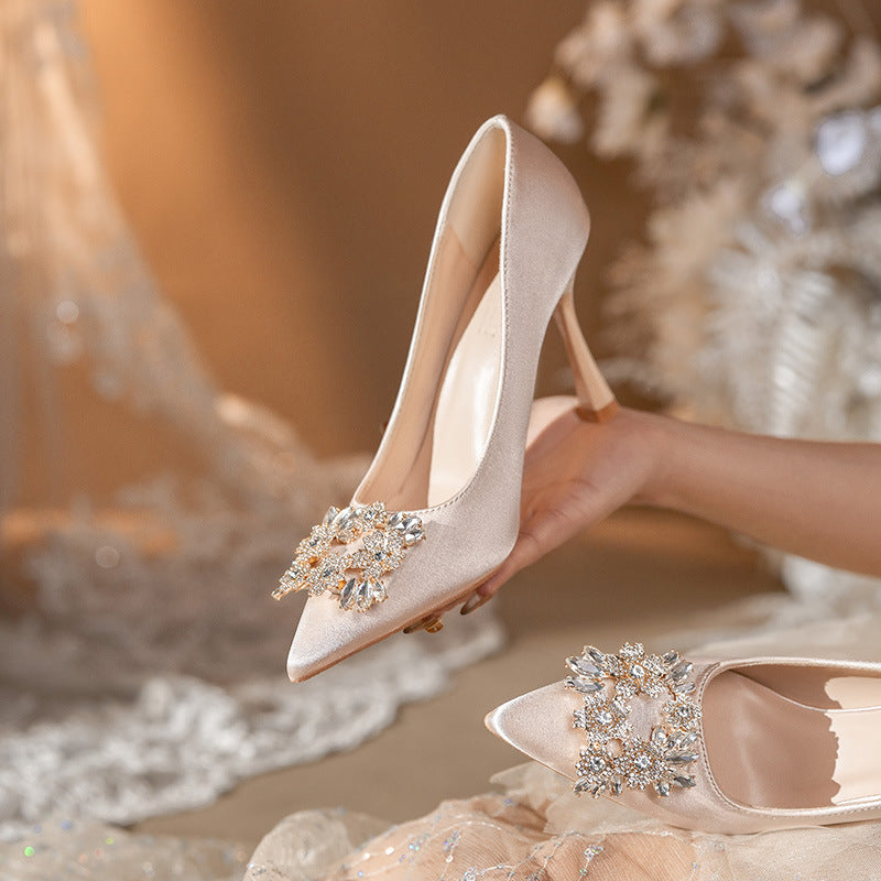 Women's Wedding Dress Square Buckle Small Size Women's Fashion Shoes