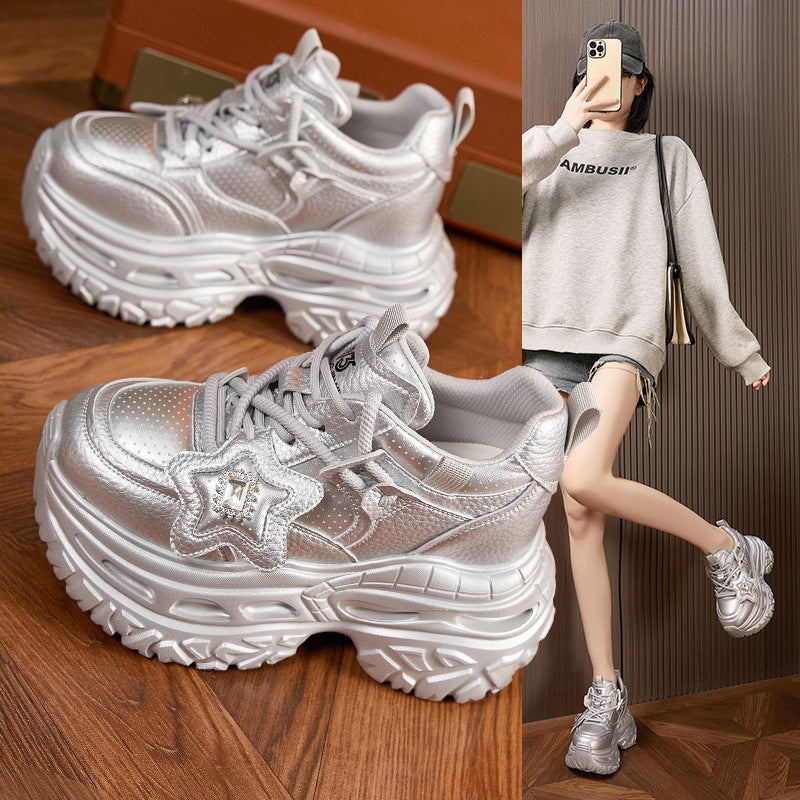 Women's Height Increasing Insole Dad Spring Breathable Sneakers