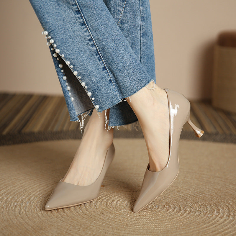 Women's Pointed High Commuter Soft Bottom Stiletto Women's Fashion Shoes