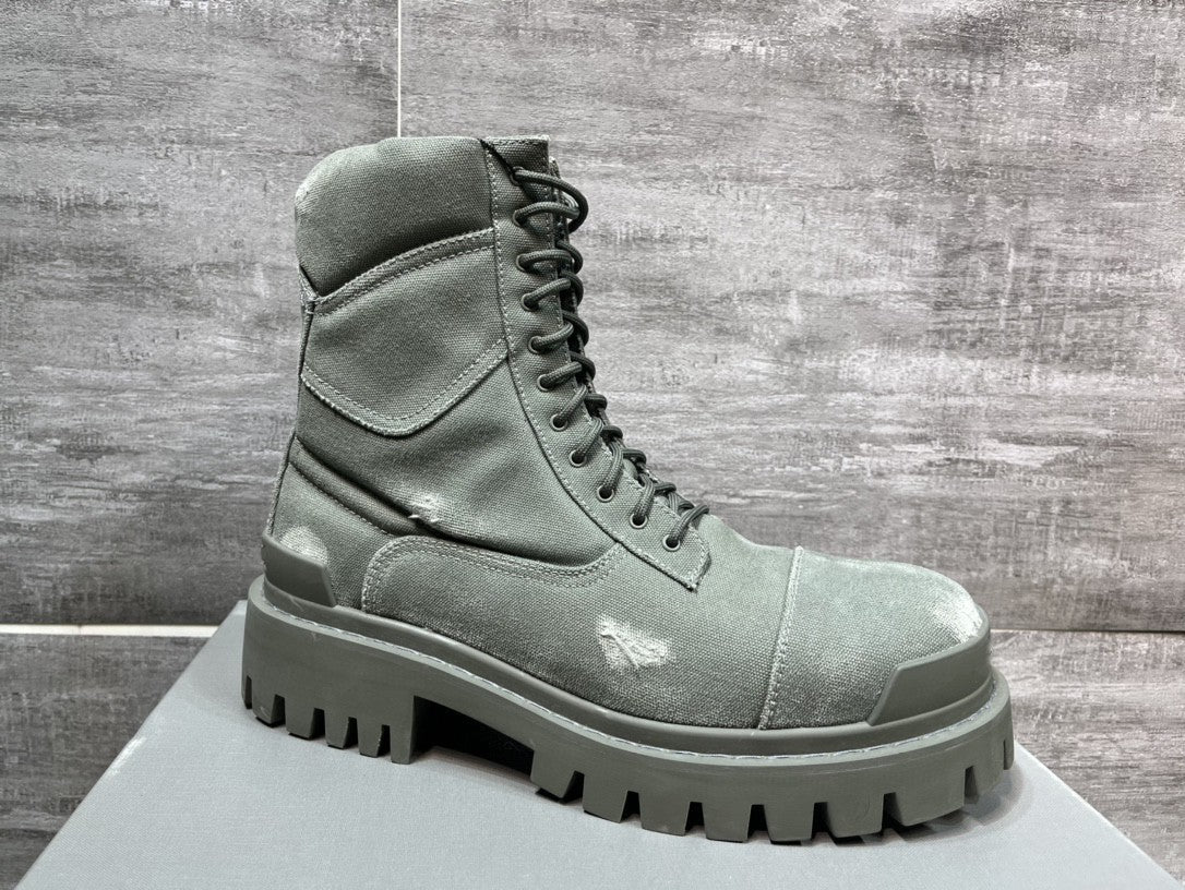 Men's Round Toe Viscose Big First Layer Men's Leather Boots