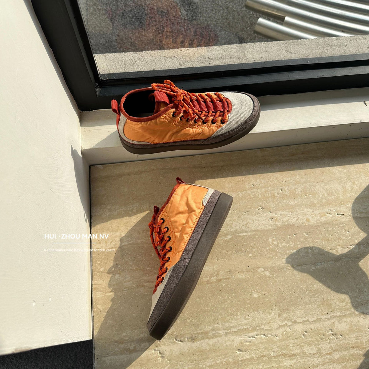 Women's Middle High Top Orange Stitching German Training Spring Low Heels