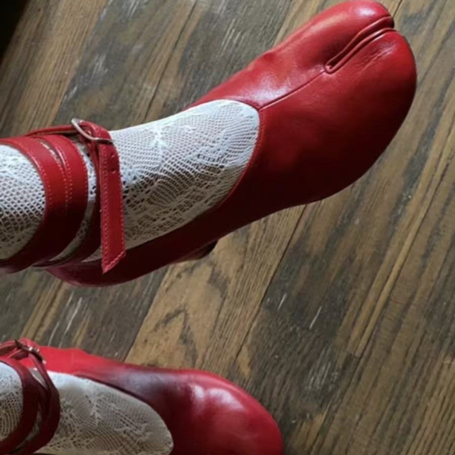 Women's Retro Mary Jane Chunky High Leather Shoes