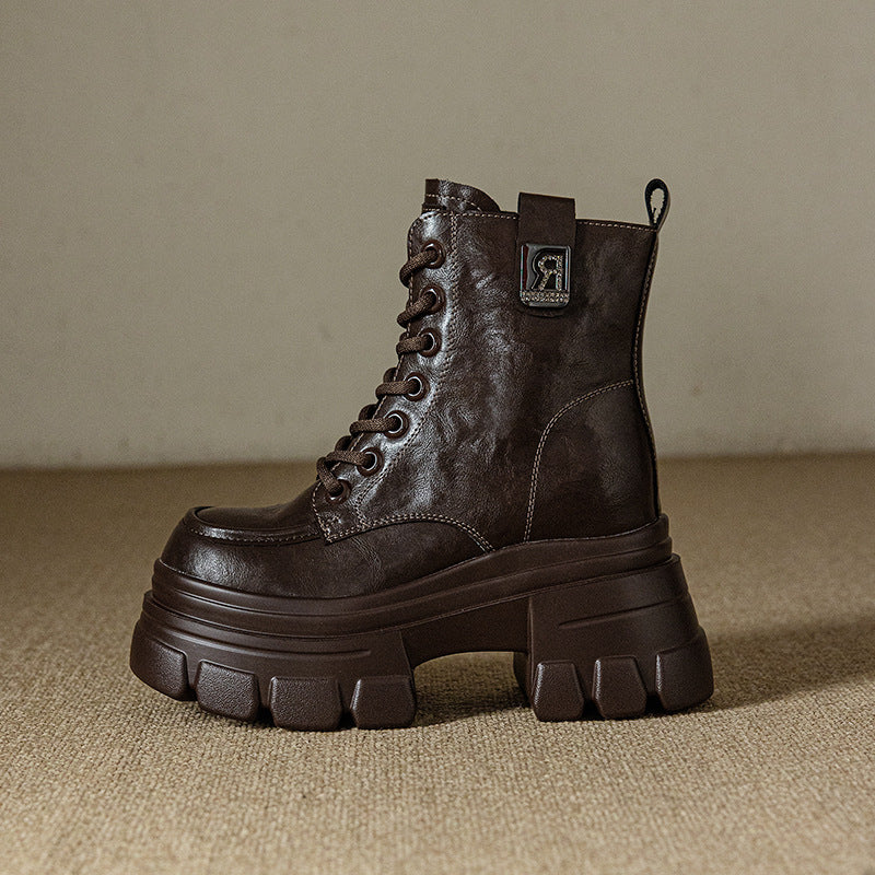 Women's Martin Elevator Fleece-lined Small Platform Ankle Retro Easy Boots