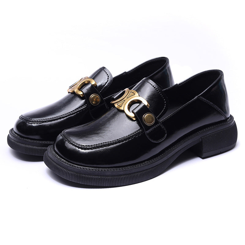 Women's Spring British Style Retro Pumps Genuine Preppy Men's Shoes