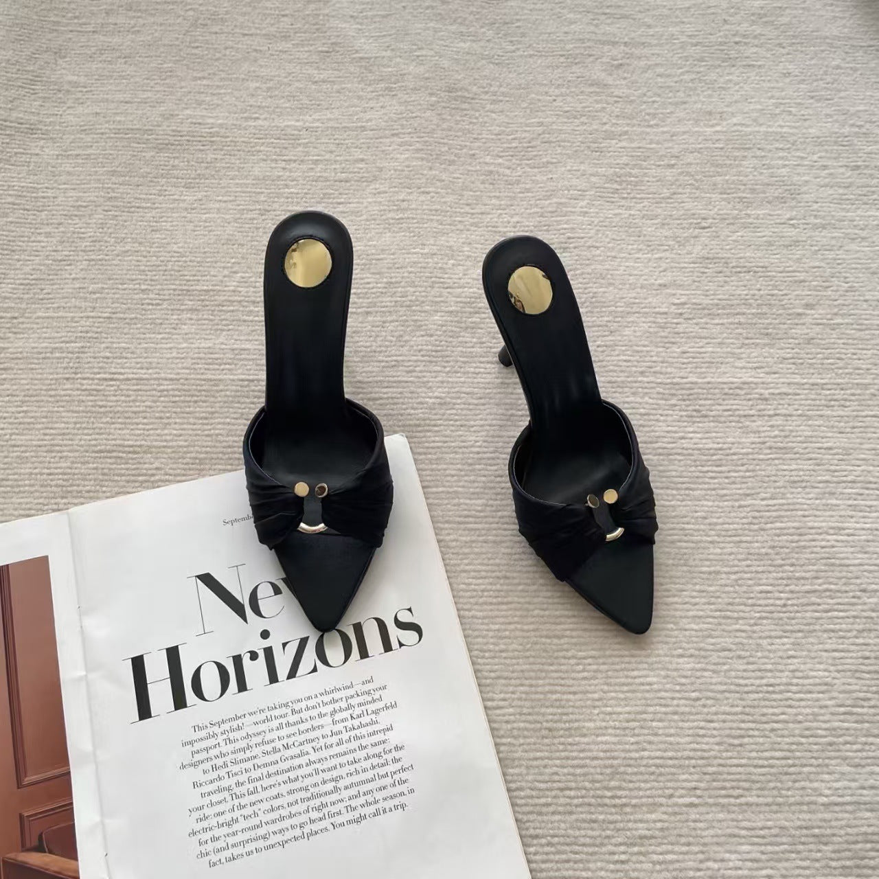 Women's Fashion Open Toe Go-getter Style Pointed Satin Elegant Metal High Heeled Sandals