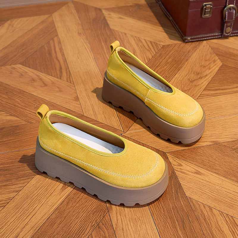 Women's Spring Genuine Outdoor Thick Sole Increased Sports Casual Shoes