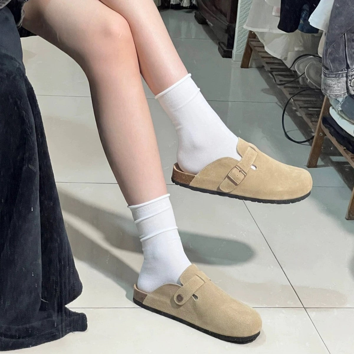 Women's Neck Spring Cork Flat Fishing Closed Women's Casual Shoes