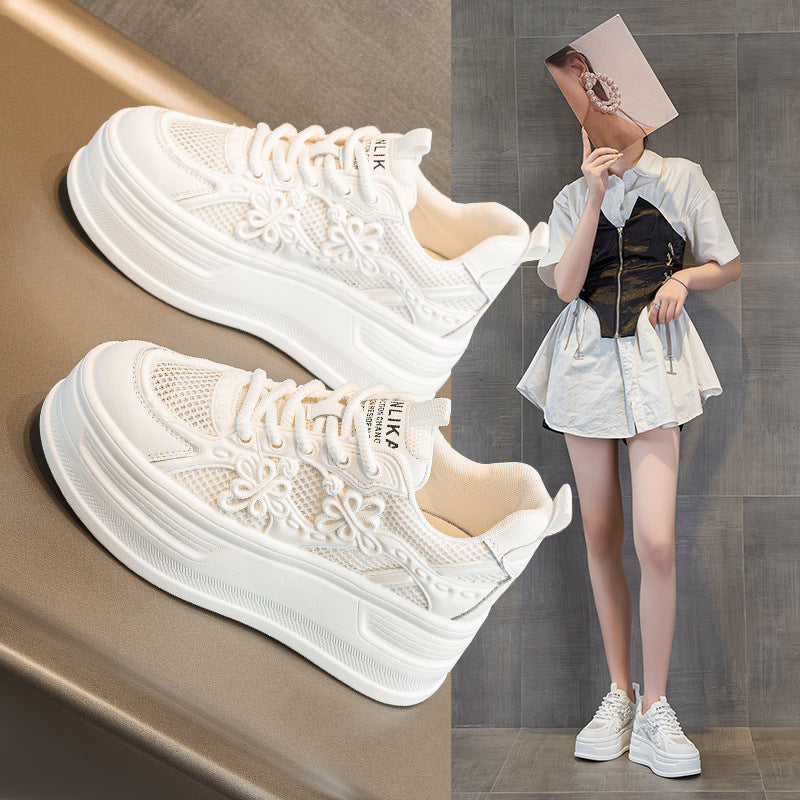 Women's Small Size Height Increasing Insole Platform Wedge Women's Casual Shoes
