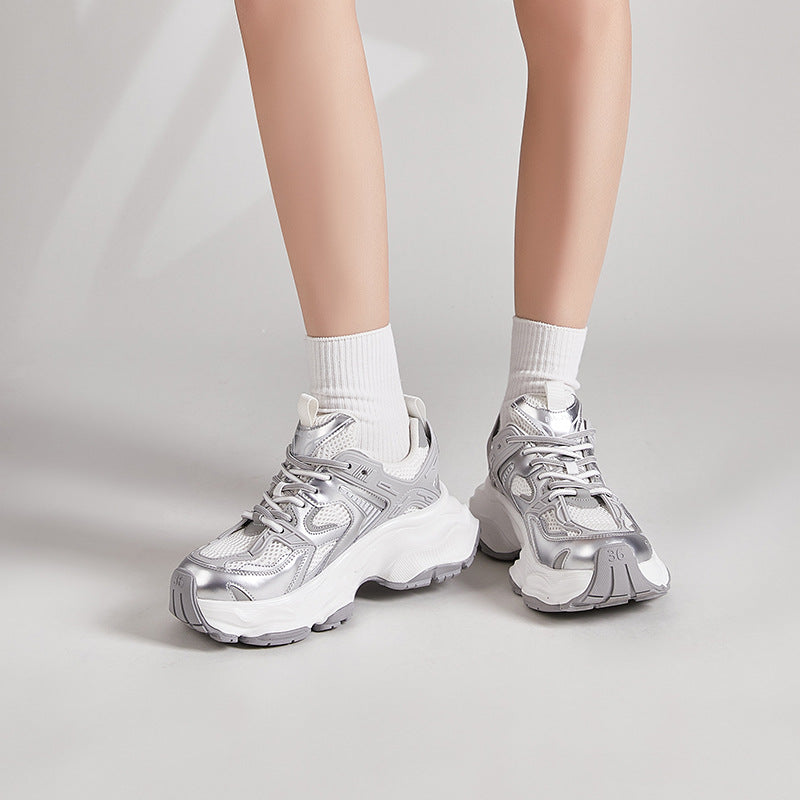 Women's Platform Dad Height Increasing Genuine Versatile Sneakers