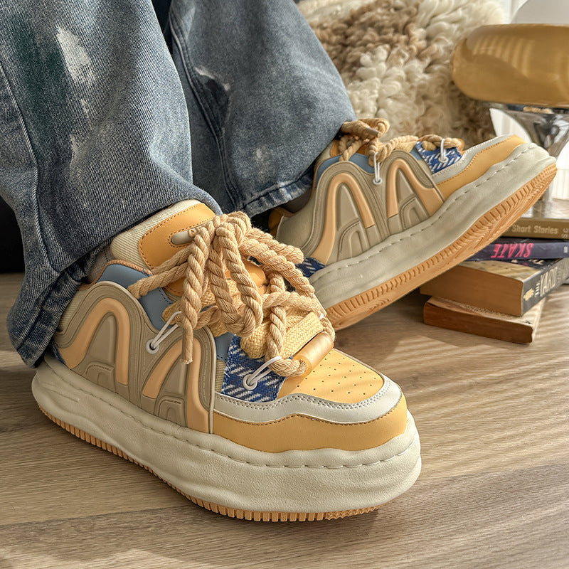 Niche Bread Schoolgirl Autumn Thick Bottom Men's Sports Shoes