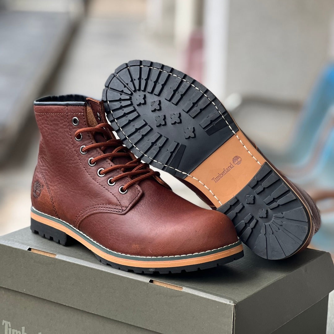 Men's Genuine Top Layer Cowhide Four Fashion Trendy Short Tooling Machinery Men's Leather Boots