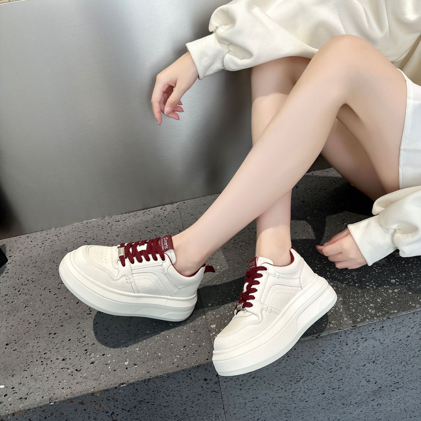 Women's Platform White Autumn Lightweight Soft Sole Women's Sports Shoes