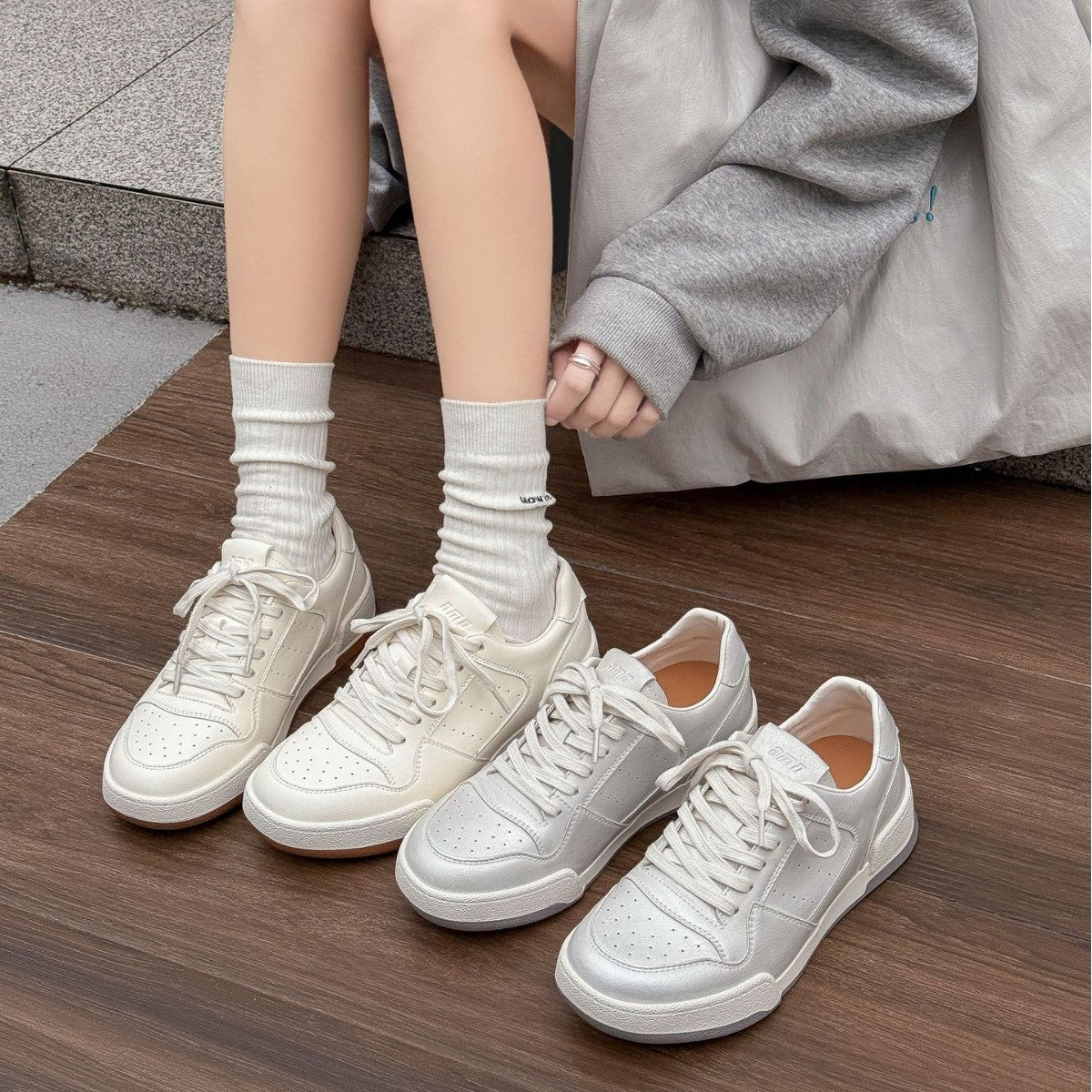 Women's Thin Bottom White Fashionable Versatile Sports Women's Casual Shoes