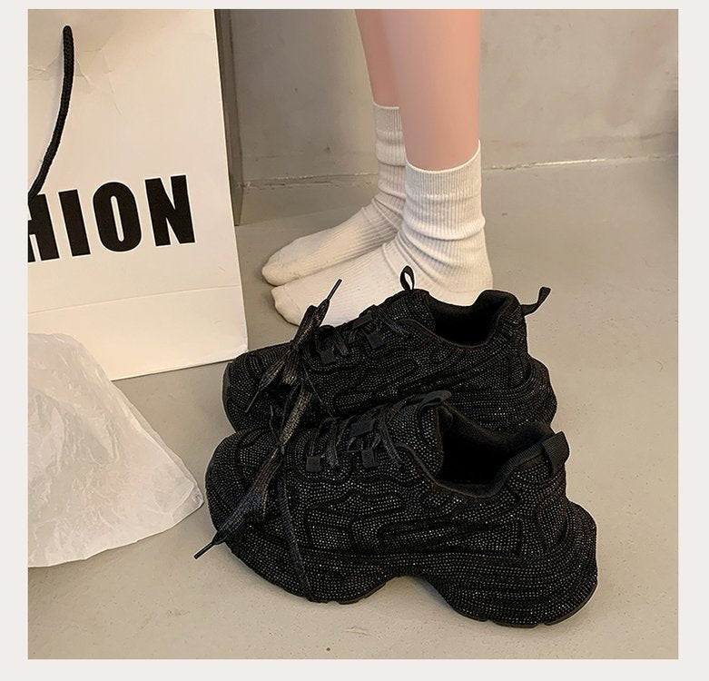 Women's Dad Spring Thick Bottom Increased Fried Street Women's Sports Shoes