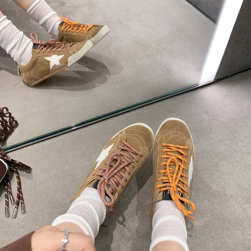 Women's Fashionable Versatile Genuine German Training Korean Style Distressed Sports Casual Shoes