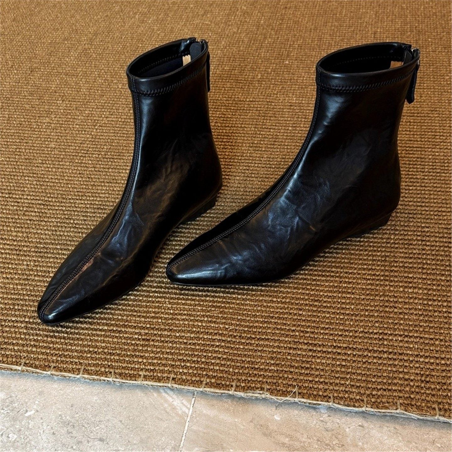 Women's Version French Style Temperament Korean Wedge Women's Leather Boots