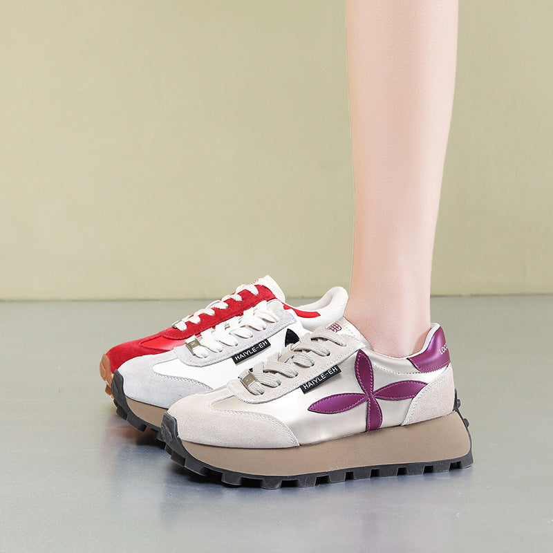Women's Spring Platform Height Increasing Board Color Matching Women's Sports Shoes