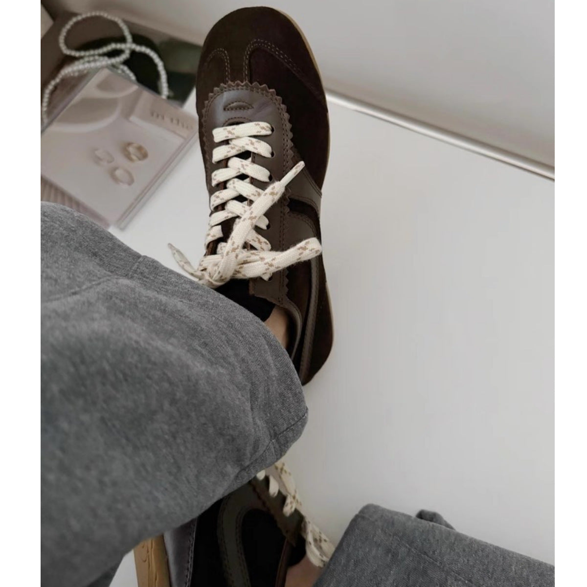 Women's Toe Laces Niche Height Increasing German Women's Sports Shoes