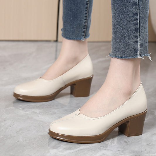 Women's Round Toe Vintage Slip-on Plus Size Comfortable Soft Women's Shoes