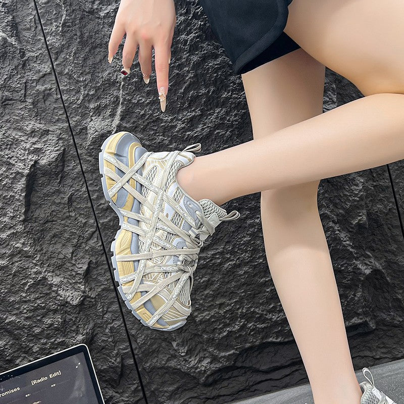 Women's Super Hot Distressed Brushed Metal Fried Women's Shoes