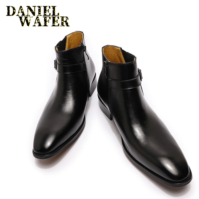 Glamorous Popular Men's Chelsea Spring Short Men's Leather Boots