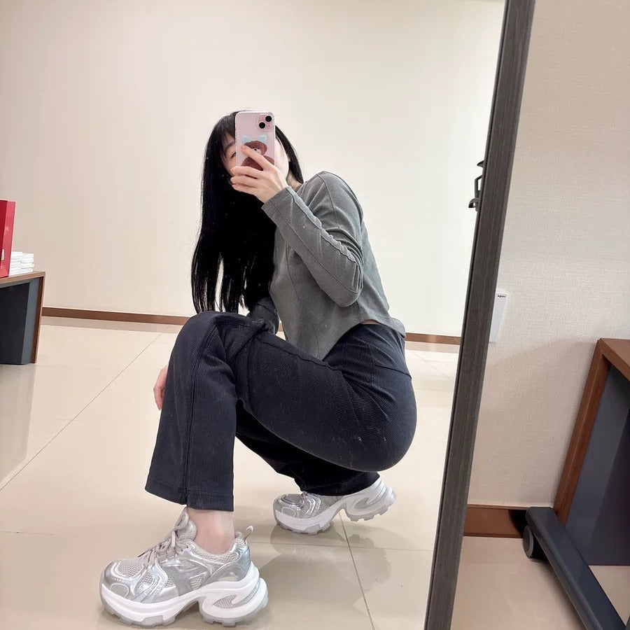 Women's Thick Bottom Heightened Daddy Mesh Breathable Versatile Women's Sports Shoes