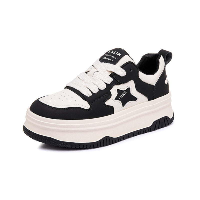Women's Platform White Single-layer Winter Lightweight Leisure Plush Padded Women's Sports Shoes