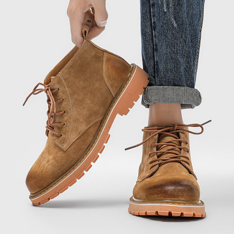 Men's Autumn Fashion Martin British Ankle High Top Working Wear Retro Boots