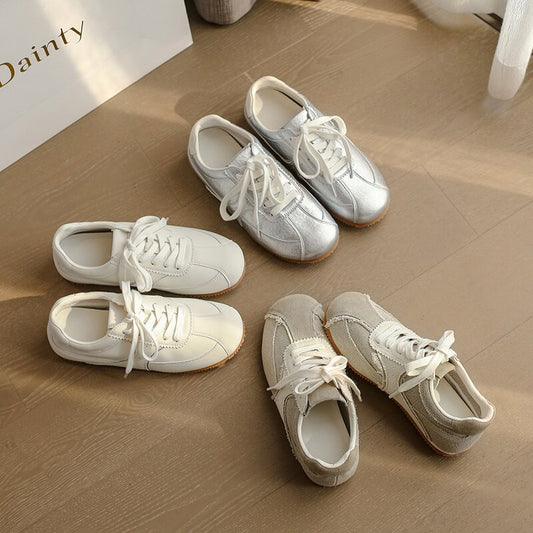 Women's Retro Linen German Training Lace Up Flat Women's Sports Shoes