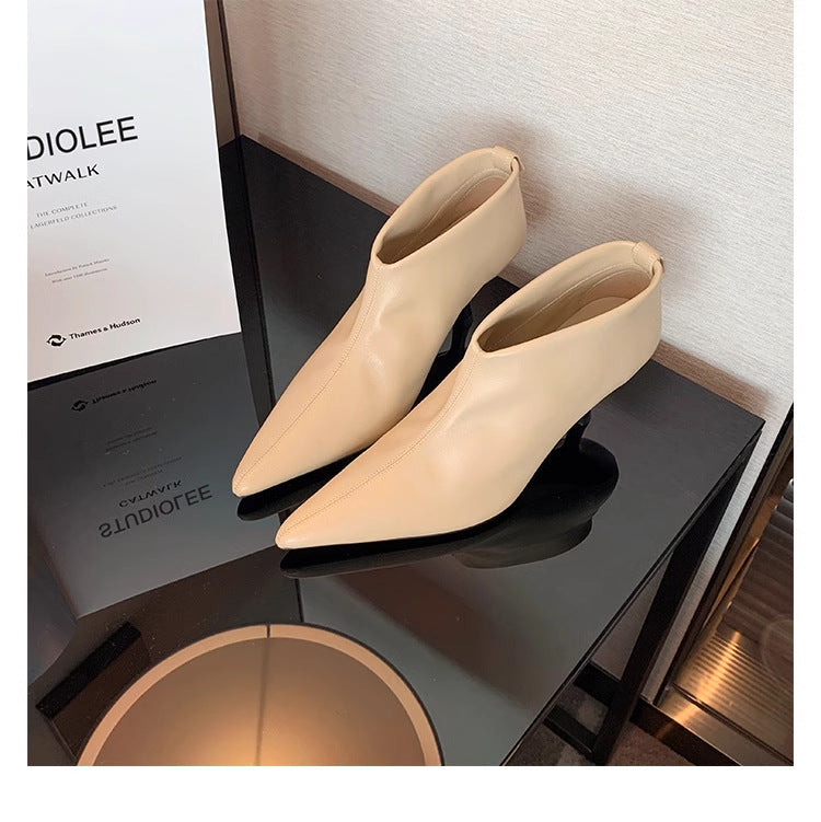 Women's High-grade Cat High Short Korean Small Ankle Heels