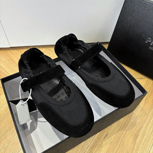 Women's Channel Version Triangle Mark Velcro Mary Jane Lightweight Soft Sole Slippers
