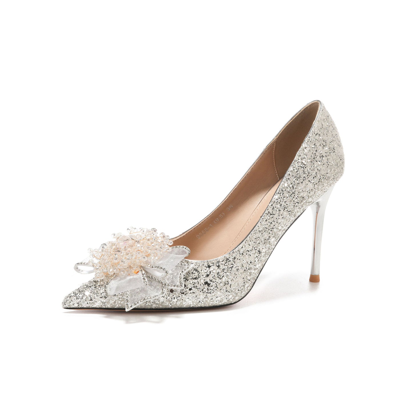 Great Applique Rhinestone High Prom Wedding Party Heels