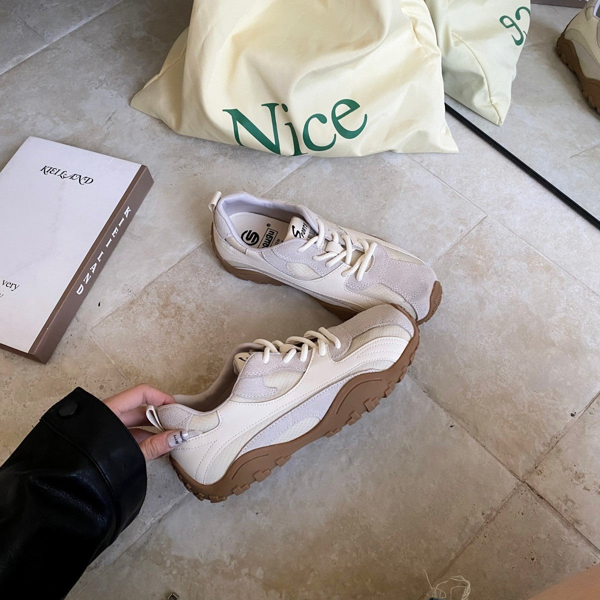 Women's Sense Niche Platform German Training Spring Not Tired Feet Outdoor Sports Casual Shoes