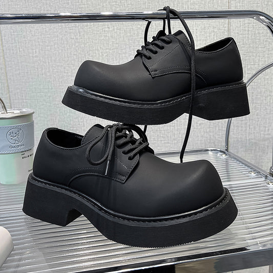 Men's With Veet Thick Bottom Increased Leisure Couples Leather Shoes