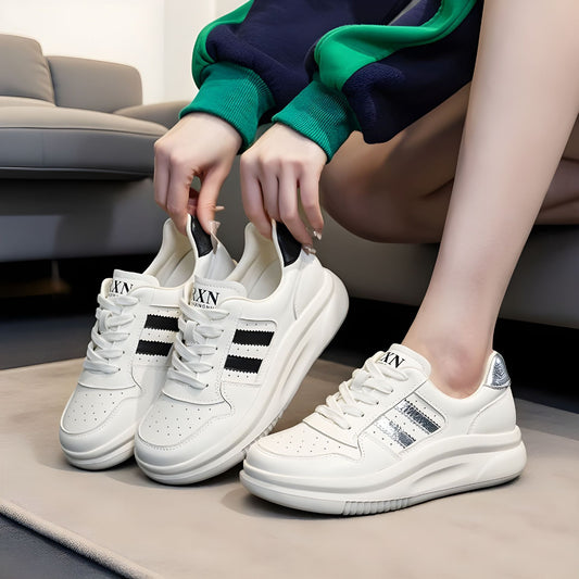 Women's First Layer Cowhide Easy Wear Spring Genuine Sneakers