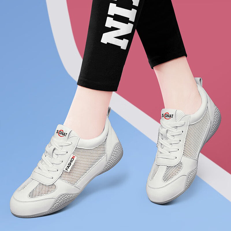 Women's Neighbor Angel White Mesh Breathable Soft Bottom Mom Sports Casual Shoes