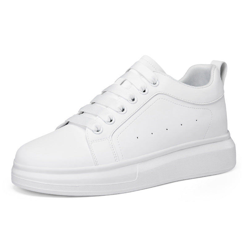 Men's Autumn Thick Bottom Invisible Height Increasing Insole Large Size White Men's Sports Shoes
