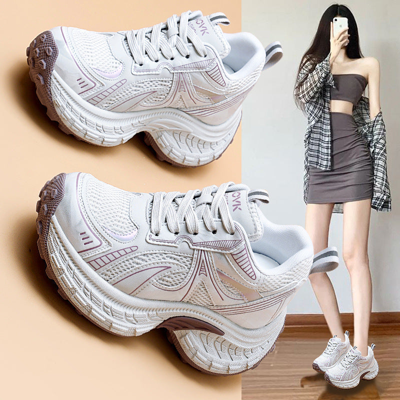 Women's Height Increasing Insole Dad Spring Thick Sole Versatile Sneakers