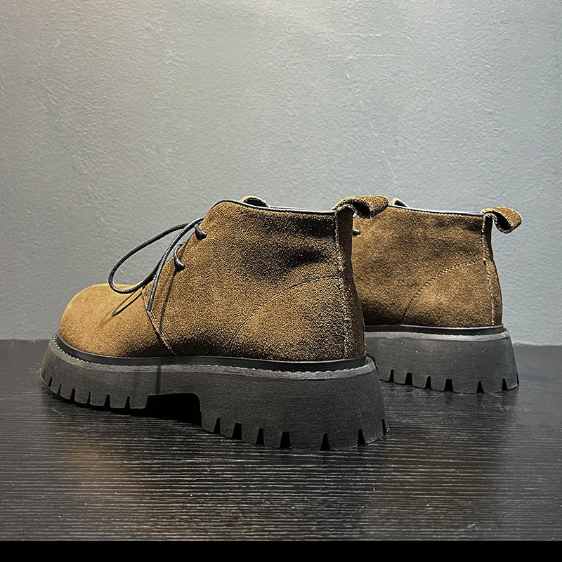 Men's Suede Martin Trendy High Top Fleece-lined Men's Leather Boots