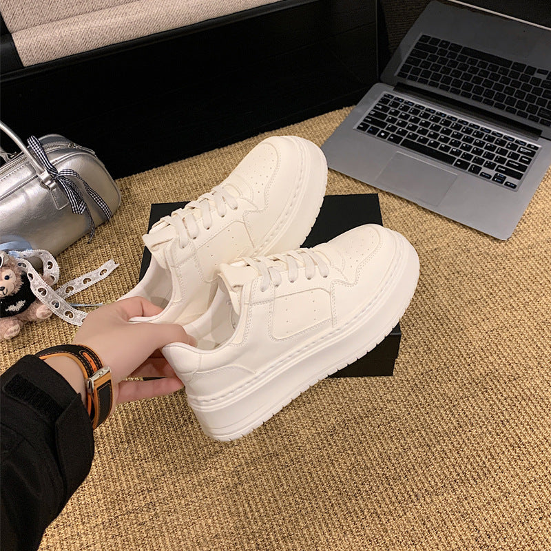 Women's Sheepskin Lining White Spring Lightweight Foam Platform Women's Casual Shoes