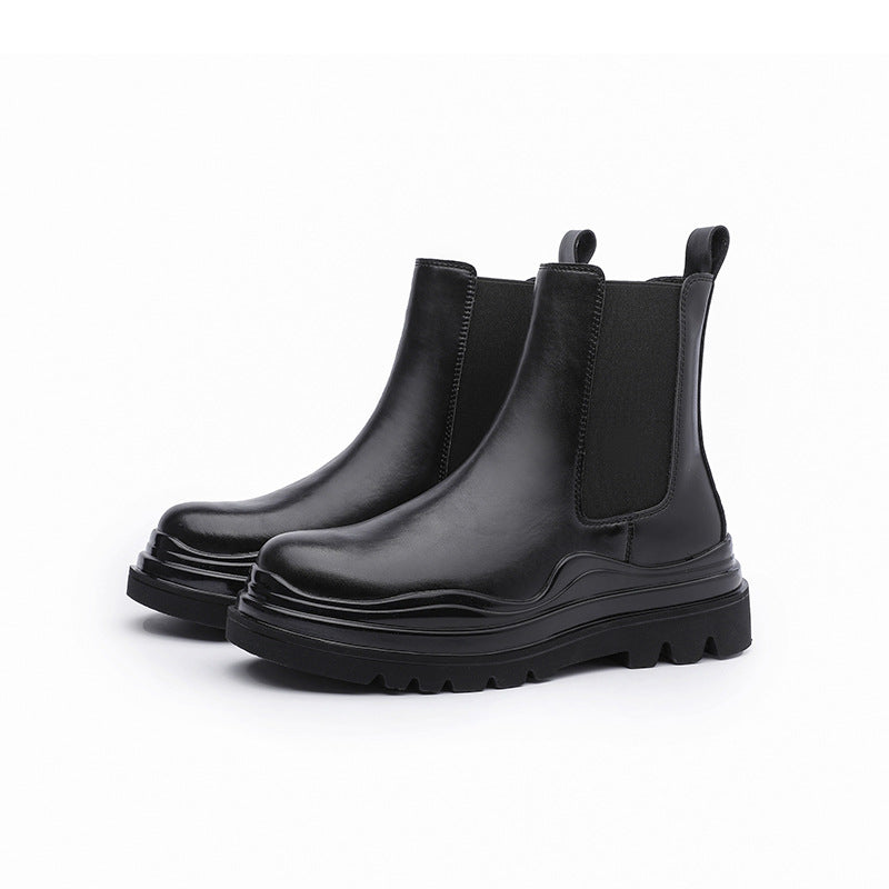 Fashion British Minimalist Chelsea Soft Bottom Comfortable Tooling Smoke Boots