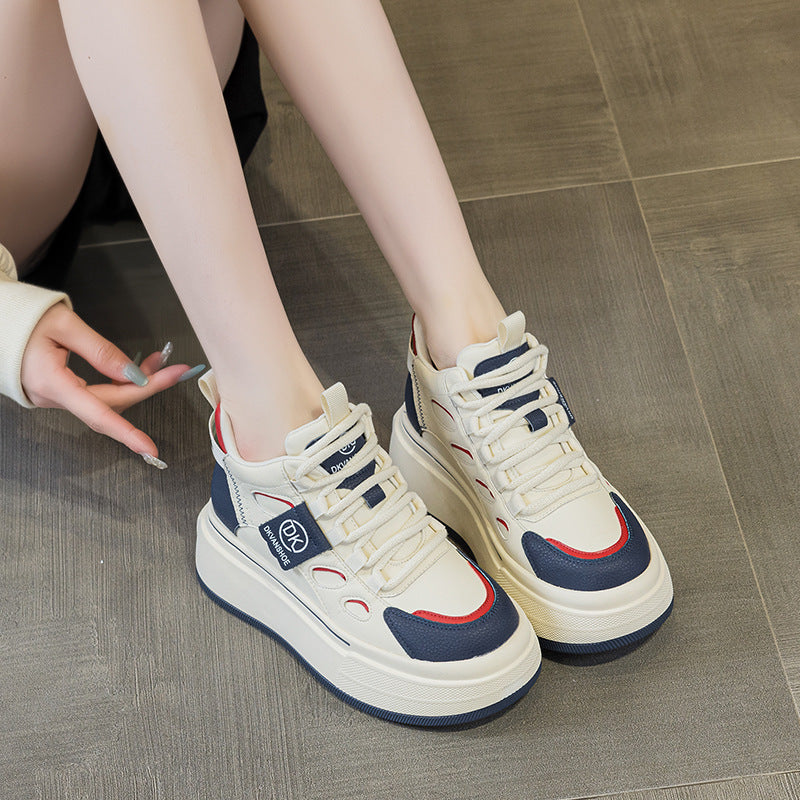 Women's Increasing Insole Authentic Clunky Versatile Korean Style Women's Casual Shoes